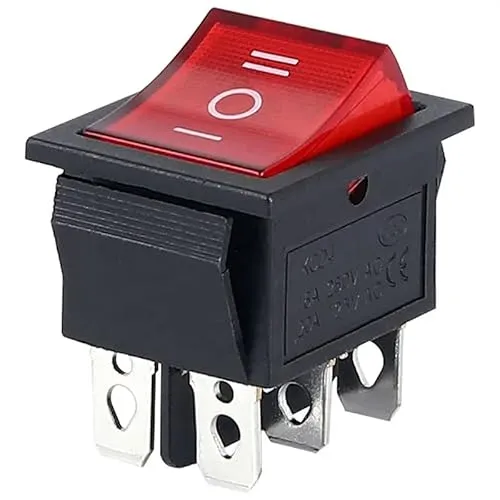 Wippenschalter mit Beleuchtung Ein-Aus-Ein, 6pin Wechselschalter 16A 250~