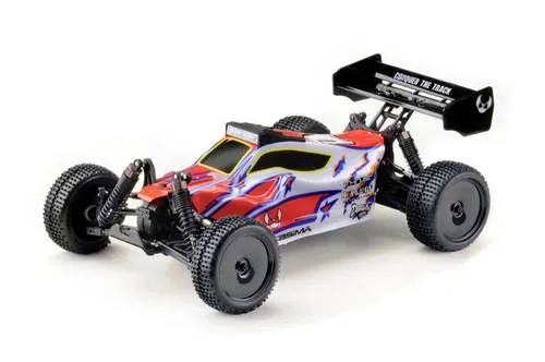 Absima AB3.4 V2 Brushed 1:10 RC Modellauto Buggy - RC-Modelle: Bausatz mit LED-Beleuchtung, vormontierten Stoßdämpfern und zwei Getriebeoptionen für individuelle Motorisierung.
