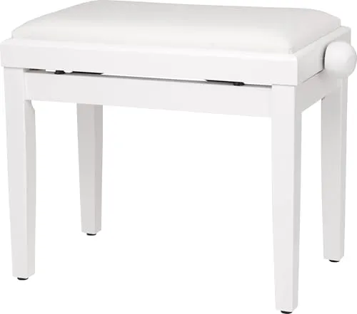 Classic Cantabile Pianobank (weiß matt) - Musikinstrumente - Hochwertige Pianobank mit edler Optik, stabilen, rutschfesten Beinen und präziser Spindelmechanik für optimalen Sitzkomfort.