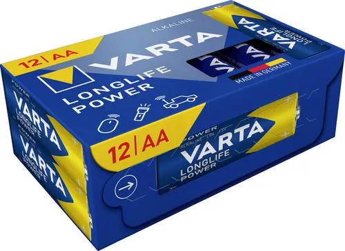 Varta Longlife Power AA Cube Pack12 Mignon (AA)-Batterie Alkali-Mangan 1.5V 12St.