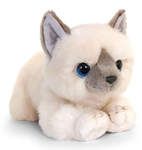 tachi Plüschtier Katze Creme Weiß 32 cm - Stofftier Katze, super weiches Plüsch in Creme Weiß, ideal zum Kuscheln für kleine und große Katzenliebhaber.
