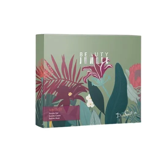 Dr. Spiller Beauty Jungle Sanvita Set – Pflegeset mit Gel, Creme & Maske – Mit grünem Tee, Ginseng & Panthenol – Für empfindliche, gestresste Haut – Pflegend & ausgleichend