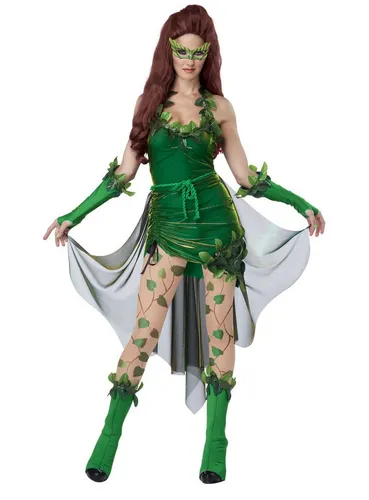 California Costumes Lethal Beauty Kostüm, Grün, XS - Kostüme für Erwachsene, glamouröses Damenkostüm mit einzigartigem Blattbesatz und verstellbarem Rock für individuelle Anpassung.
