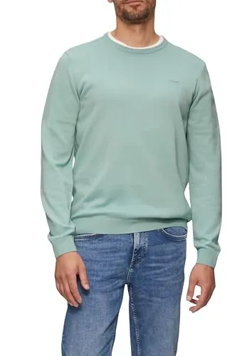 s.Oliver Strickpullover für Herren - Klassischer Crew Neck-Pullover mit Rippblende und regular Fit, ideal für den lässigen Look in jeder Jahreszeit.