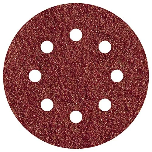 wolfcraft 5 Haft-Schleifscheiben Holz & Metall Ø 125 mm I 2253000 I Körnung 240 I für Exzenterschleifer I Hohe Standzeit und universell einsetzbar I Korund I gelocht