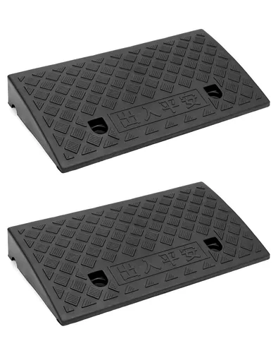 QWORK® 2 Stück Bordsteinrampen aus Kunststoff