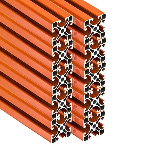 SCHMIDT Aluminium Profil 40x40mm - 10 Stück 2000mm - Bodenleisten für Treppen - 10 robuste Alu Nutprofile 40x40 mm, perfekt für individuelle Konstruktionen und Projekte, pulverbeschichtet in Reinorange RAL 2004.