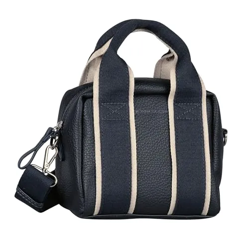 TOM TAILOR Hermia Damen Umhängetasche - Umhängetasche in Blau aus weich genarbtem Lederimitat, mit praktischem Reißverschluss und abnehmbarem Schulterriemen für flexiblen Tragekomfort.