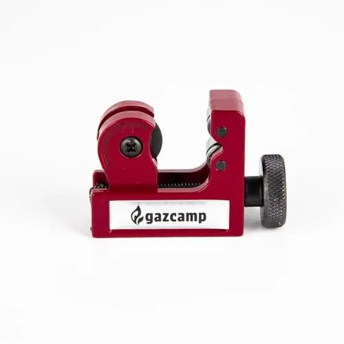 Gazcamp Mini Rohrschneider, Rot-Silber, 3-22 mm Durchmesser, Präzisionswerkzeug für Kupfer, Aluminium, Messing und Kunststoffrohre, Kompakte Metallkonstruktion mit Drehknopf