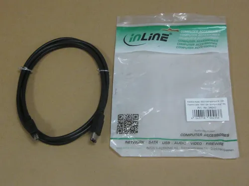 InLine 34642 FireWire Kabel, IEEE 1394 4pol/6pol Stecker, 1.8m