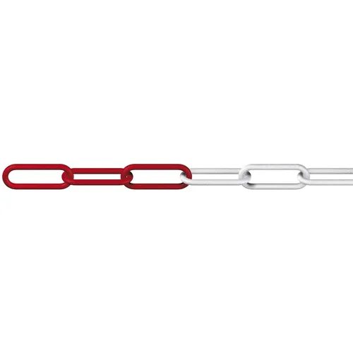 DÖRNER + HELMER Absperrkette rot-weiß, 25 m - Robuste Kunststoff-Absperrkette in auffälligem rot-weiß, ideal für Sicherheits- und Absperrmaßnahmen, mit einer Materialstärke von 6 mm.