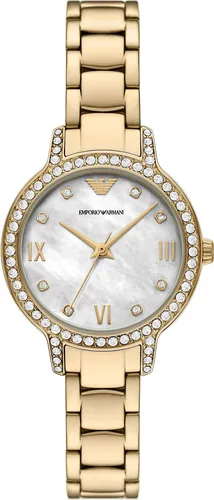 Emporio Armani Damen Quarzuhr - Elegante Klassikuhr in Gold - Damenuhren mit Quarz-Antrieb, wasserdicht bis 5 bar und elegantem goldfarbenem Edelstahl-Gehäuse. Perfekt für moderne Frauen, die Stil und Funktionalität schätzen.