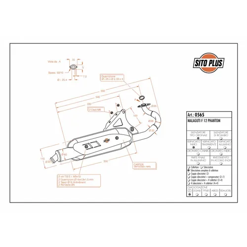 Auspuff Sito Plus Malaguti F12
