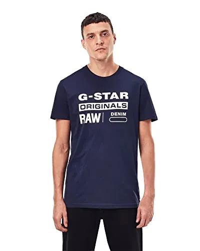 G-STAR Rundhalsshirt Swando, navy - Modisches Basic - Rundhalsshirt in navy aus 100% Baumwolle, pflegeleicht und ideal für den modischen Alltag. Perfekt kombinierbar für vielseitige Styles.