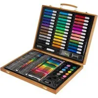 ECD Germany 150-teiliges Malset im Holzkoffer – Kreativset für Künstler - Entfalte deine Kreativität mit unserem 150-teiligen Malset im praktischen Holzkoffer. Ideal organisiert, enthält es alles von Stiften bis Schere – perfekt für kreative Projekte und als Geschenk!