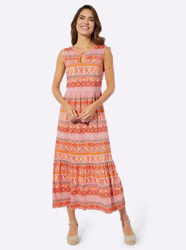 Sieh an! Jerseykleid Jersey-Kleid Kurzarm in orange von Sieh an!