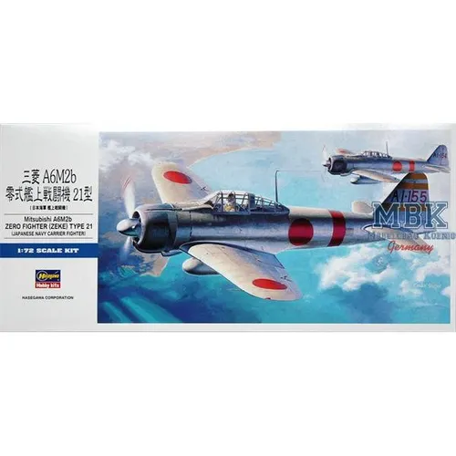 HASEGAWA HAS00451 Mitsubishi A6M2 Zero Fighter Type 21 (D21)
