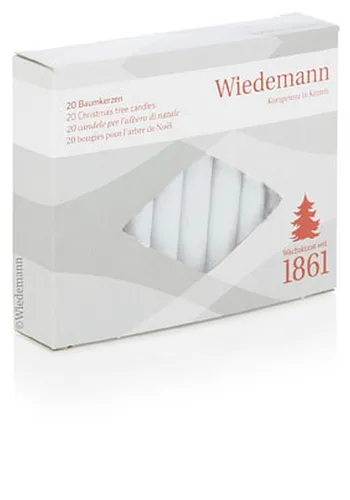 20x Baumkerzen Christbaumkerzen 96x13mm Farbe Weiß Kerzen Wiedemann Topseller
