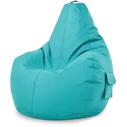 Green Bean Sitzsack - Hellblau, Oval, 70x90x80 cm - Sitzsäcke: Bequemer Gaming Sitzsack mit Rückenlehne, gefüllt mit 230 Litern EPS-Perlen für ergonomischen Komfort. Robustes, wasserabweisendes Material für drinnen und draußen, ideal für gemütliche Zocker-Nächte.