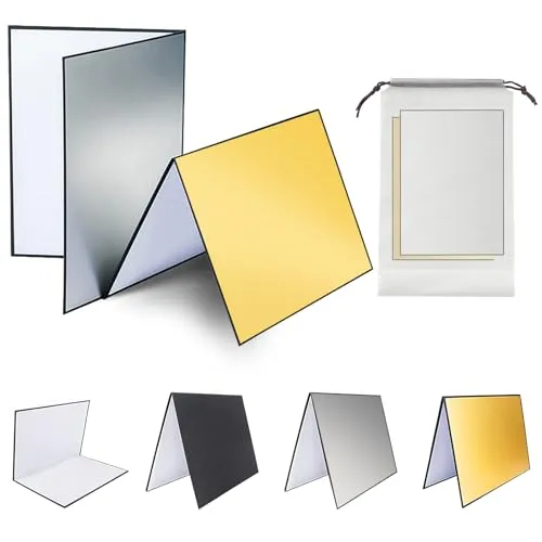 Boloest 2 stücke leichte Reflektor karton 3 in 1 Fahrzeug Fotografie Reflektor faltbar licht Diffuser Fotografie reflektorplatte, für lebensmittelprodukt stillebene Foto schießen, mit storag Tasche