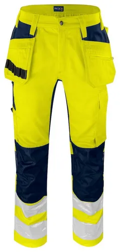 ProJob Arbeitshose 6570 Stretch EN ISO 20471 Klasse 2 Gelb C48 - Robuste Arbeitshose aus strapazierfähigem Polyester-Baumwoll-Mix, ideal für den professionellen Einsatz. Hohe Sichtbarkeit dank gelber Farbe und geprüfter Qualität.