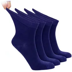 NoblesBox Diabetikersocken Damensocken Weich und Dünne, (Beutel, 4 Paar) Bambussocken blau 35-38