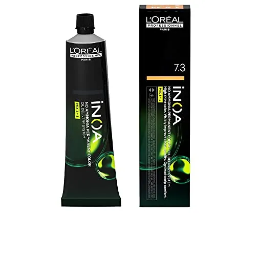 L'Oreal Professionnel Inoa No Ammonia Farbcreme 7,3 Goldblond 60g - Dauerfärbung ohne Ammoniak für strahlend goldblonde Haare, ideal für empfindliche Kopfhaut. Genießen Sie brillante Farben und Pflege in einem!