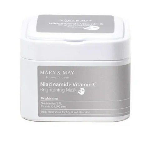 Mary&May Aufhellende Niacinamid-Vitamin-C-Masken, 30 Stück
