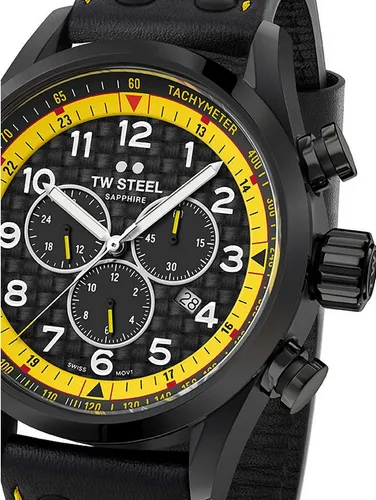 TW Steel Swiss Volante Herren Quarzuhr SVS301 - Armbanduhr für Herren mit 48mm Gehäuse, hochwertigem 316L Stahl und kratzfestem Saphirglas, ideal für stilbewusste Männer.