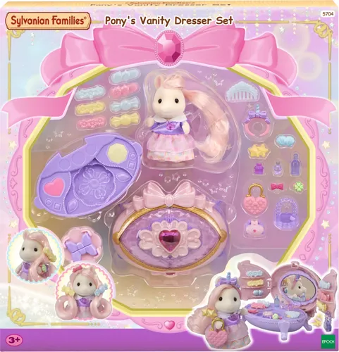 EPOCH Games Sylvanian Families 5704 Schminkkommode mit Pony Figur