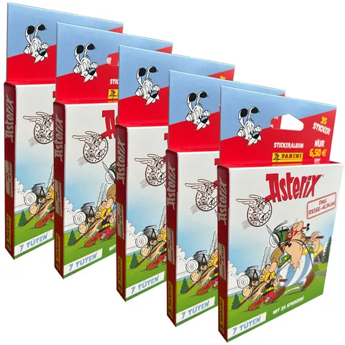 Panini Asterix - Das Reisealbum Sammelsticker 2023 - Sammelsticker für das Asterix Reisealbum, ideal für Fans und Sammler. Enthält 5 Blister mit einzigartigen Designs, perfekt zur Vervollständigung Ihrer Sammlung.