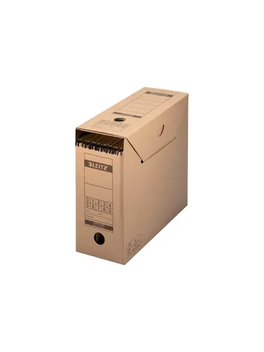 Leitz Premium Archivbox 6086 mit Klappdeckel 1100 Blatt A4 oder 15 Hängeregistraturen Naturbrauner Karton 12 x 27 x 32,5 cm