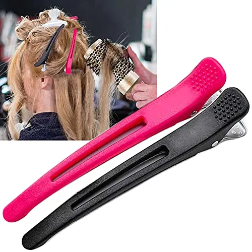 Professional Salon Hair Clips, 12 Pack Non-Slip Silicone Styling and Sectioning Clips for Thick and Thin Hair