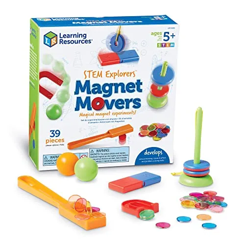 Learning Resources Magnetbausteine Set 30 Stück Montessori Spielzeug ab 3 Jahre Magnetisches Konstruktionsspielzeug für Feinmotorik und Kreativität