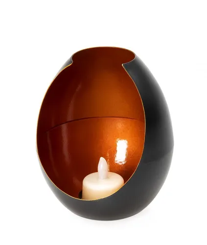 Metall Windlicht mit LED Teelicht Kerze Teelichterhalter Kerzenhalter schwarz