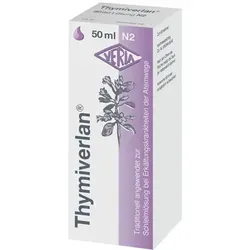Thymiverlan 50 ML - Flüssigkeit zum Einnehmen - Traditionelles pflanzliches Produkt zur Unterstützung der Atemwege. Ideal zur Anwendung bei Erkältungskrankheiten, enthält 19 Vol.-% Alkohol. Praktische Anwendung, auch unabhängig von Mahlzeiten.