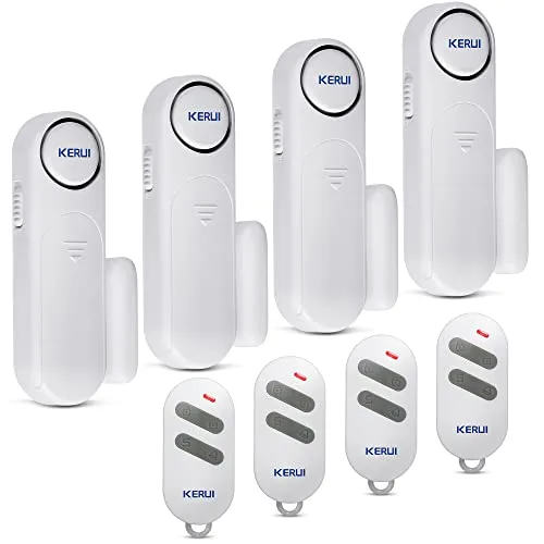 Fensteralarm,Türalarm mit 4 Fernbedienungen, Drahtloses Home Security Alarmanlage Magnetsensor 120dB 3 Modi Fensterkontakt Sensor Alarm für Einbruchschutz Anti-Diebstahl