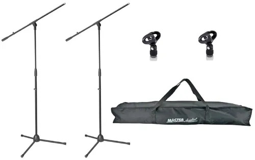 Mikrofon Ständer ECO mit Mikrofonklemme und Tasche ADAM HALL Mikrofonstativ 2 x