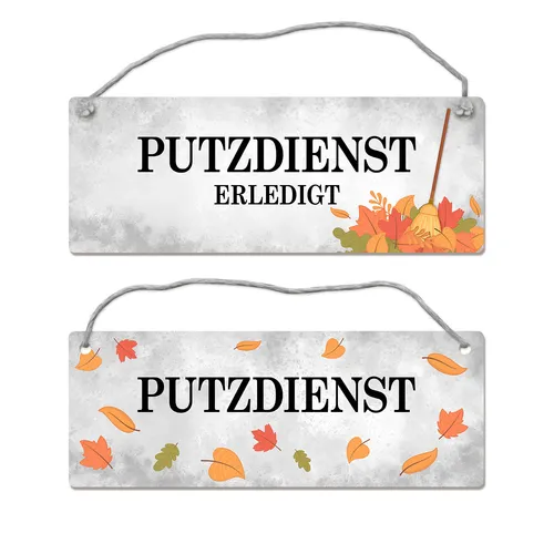 Putzdienst oder Putzdienst erledigt Wendeschild mit Kordel Schild Türschild