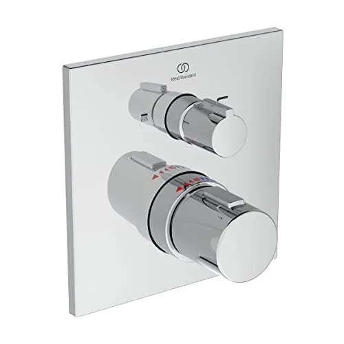 Ideal Standard Badethermostat Ceratherm C100, Unterputz, Chrom - Armaturen für modernes Badezimmer, mit eleganter Rosette 163x163mm und präziser Temperaturregelung für höchsten Komfort.