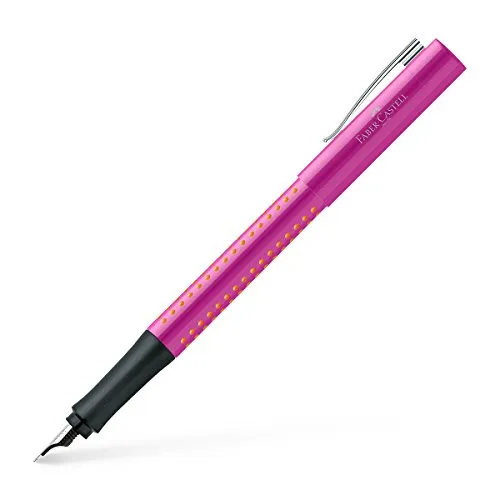 Faber-Castell 140924 Füller Grip 2010, Feder F, Pink-Orange, 1 Stück