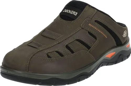 Dockers by Gerli Herren Sabot Grün EU 41 - Clogs & Pantoletten für Herren, aus hochwertigem Nubukleder mit herausnehmbarem Fußbett für optimalen Komfort.