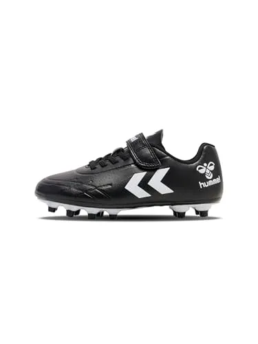hummel TOP Star F.G. JR Football Boots, Black/Black, 28 EU - Sneaker für Jungen mit elastischen Schnürsenkeln, abnehmbarem Klettverschluss und griffiger Sohle für optimalen Halt auf dem Platz.