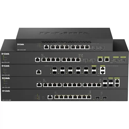 DXS 1210-10TS - Smart 10G Netzwerk-Switch - Netzwerk-Switch mit 8 x 10GBase-T und 2 x SFP+, ideal für hohe Bandbreiten und flexible Montageoptionen.