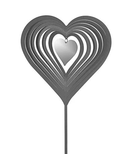 Dehner Gartenstecker Edelstahl-Herz, frostbeständig, silber in silber von DEHN