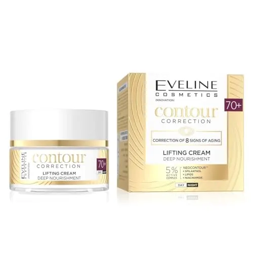 Eveline Cosmetics Konturkorrektur Fortgeschrittene Anti-Aging-Creme für reife Haut mit NeoContour, Spilanthol & Niacinamid