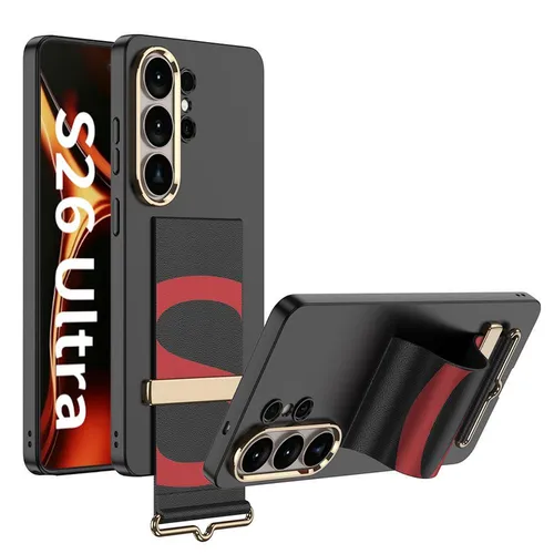 Handy Hülle Armband für Samsung Galaxy S26 Ultra dünn Kunststoff Silikon Schwarz