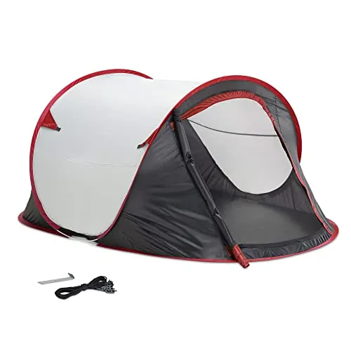 JEMIDI Pop Up Zelt für 2 Personen - Schneller Aufbau - Zelt für 2 Personen, ideal für Camping und Festivals. Dank Pop Up Technik in Sekundenschnelle aufgebaut, wasserdicht und leicht im Packmaß. Perfekt für Outdoor-Abenteuer!