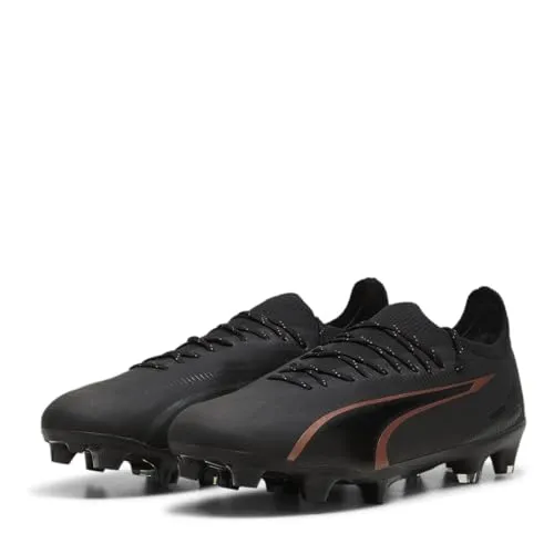 PUMA Ultra Ultimate FG/AG, Fußballschuhe, Uni, für Erwachsene, Puma Schwarz, Kupfer, Rose, 43 EU