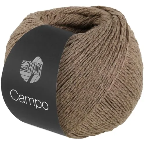 LANA GROSSA Campo | Feines, mehrfach verzwirntes Baumwoll-Mischgarn mit Struktur | Handstrickgarn aus 65% Baumwolle & 25% Viskose & 10% Leinen | 50g Wolle zum Stricken & Häkeln | 165m Garn FB 23